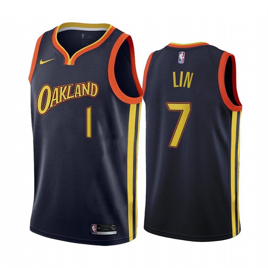 Men Golden State Warriors #7 jeremy lin navy city edition oakland 2020 nba jersey->customized nba jersey->Custom Jersey